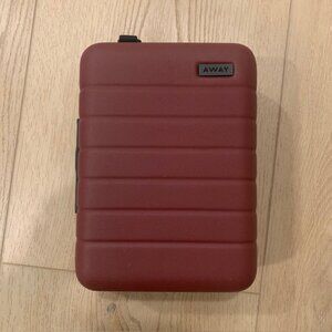 AWAY Travel Mini Luggage Hardshell Toiletry Case - Burgandy "Brick"